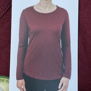SEG'MENTS Women's S Activewear Top Red Merino Wool e0320